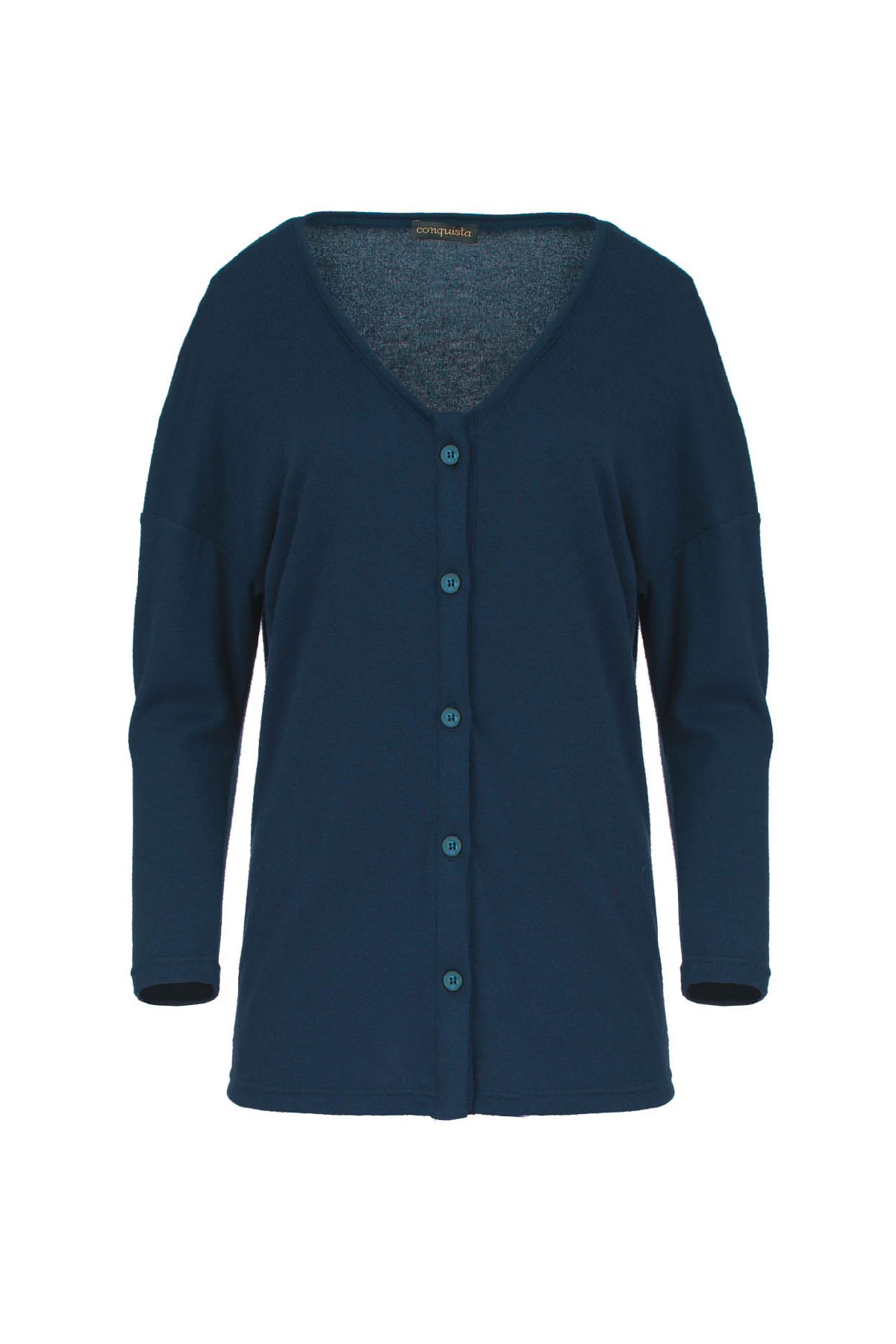 Petrol Blue Knit Button Cardigan