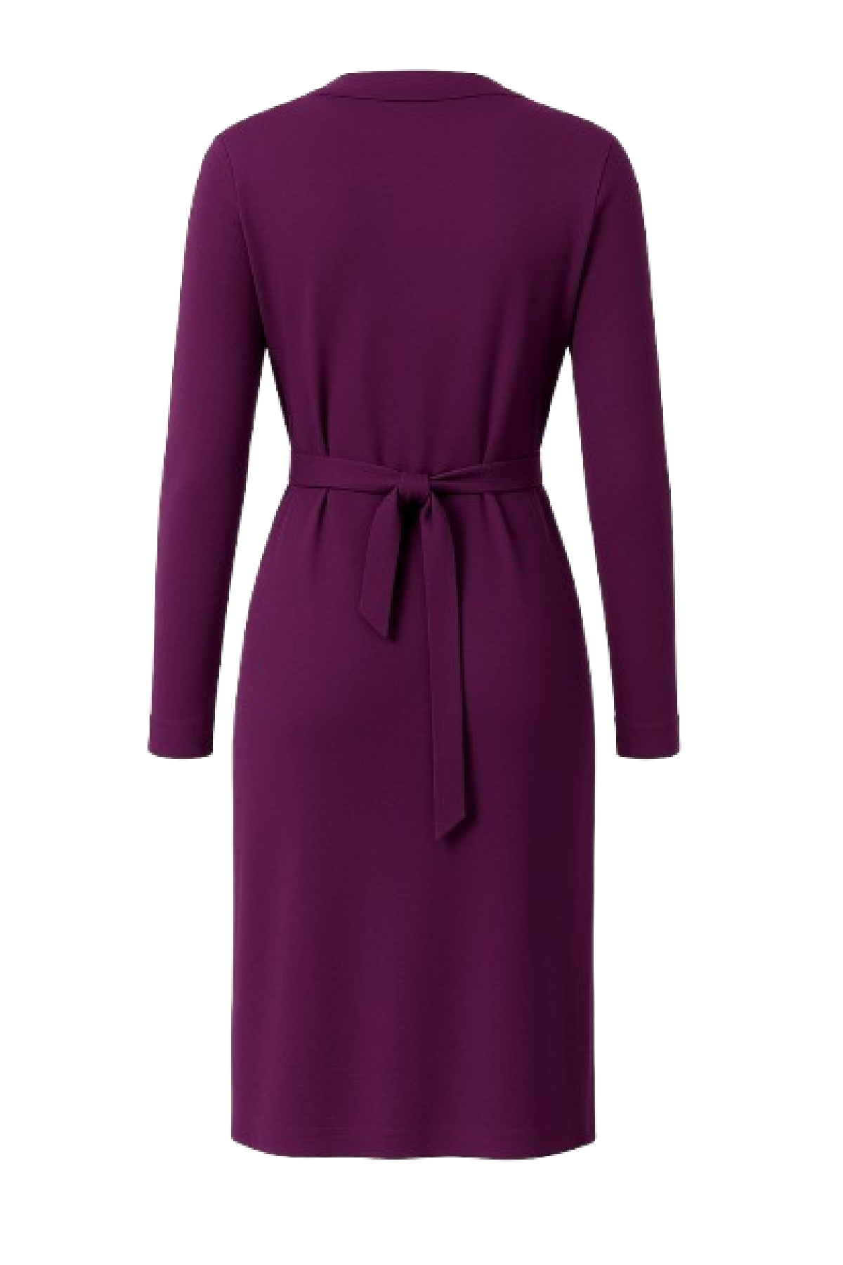 Long-Sleeve Wrap Dress in Deep Plum – Elegant, Flattering, Effortlessly Refined