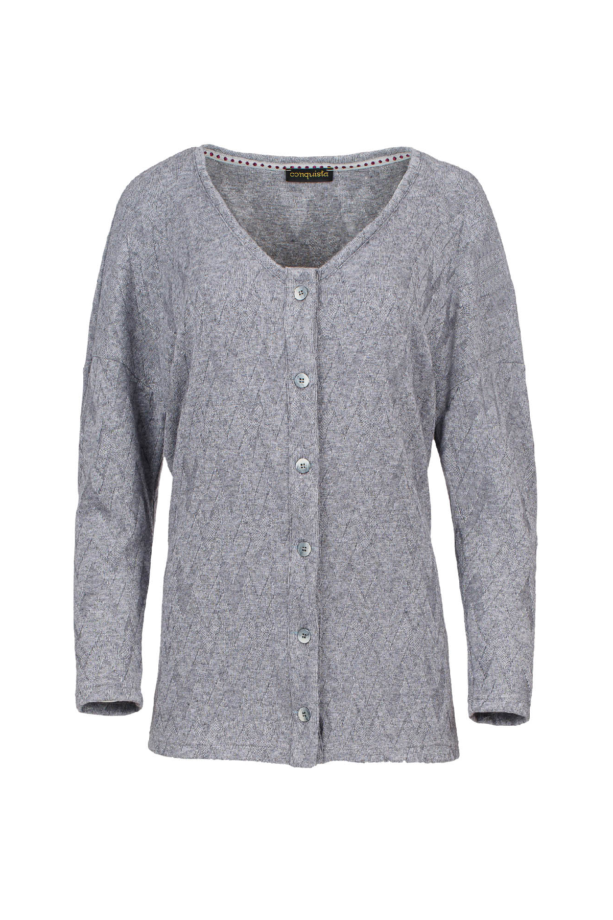 Grey Jacquard Cardigan