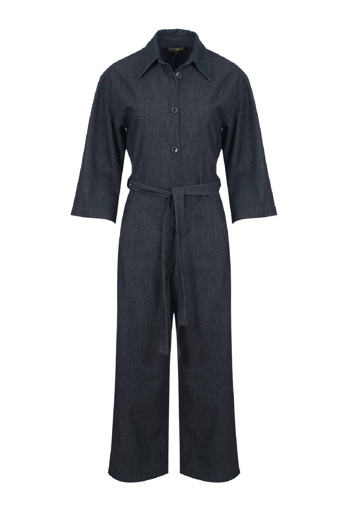 Dark Grey Denim Jumpsuit