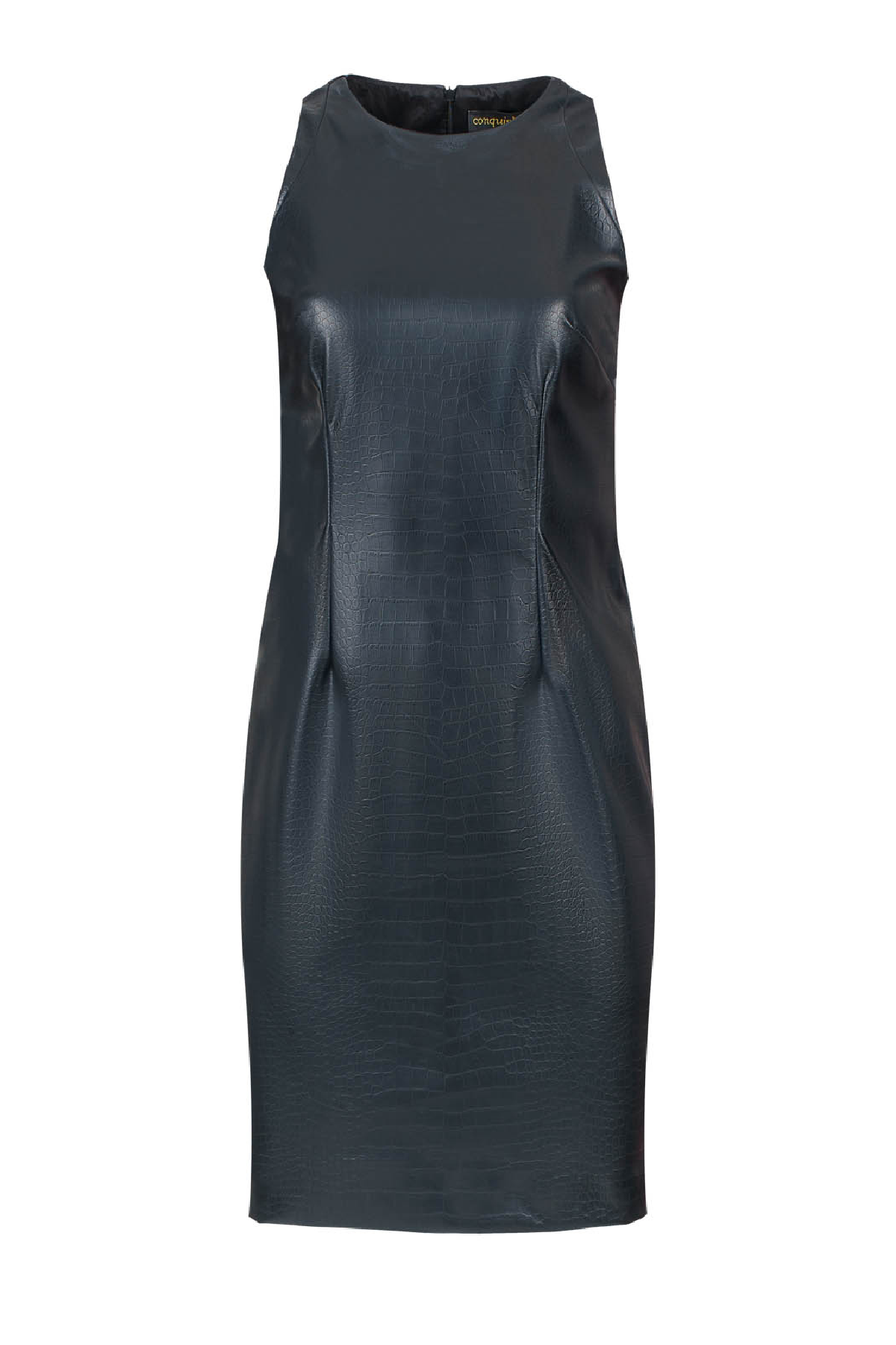 Women's Sleeveless Faux Leather Textured Dress