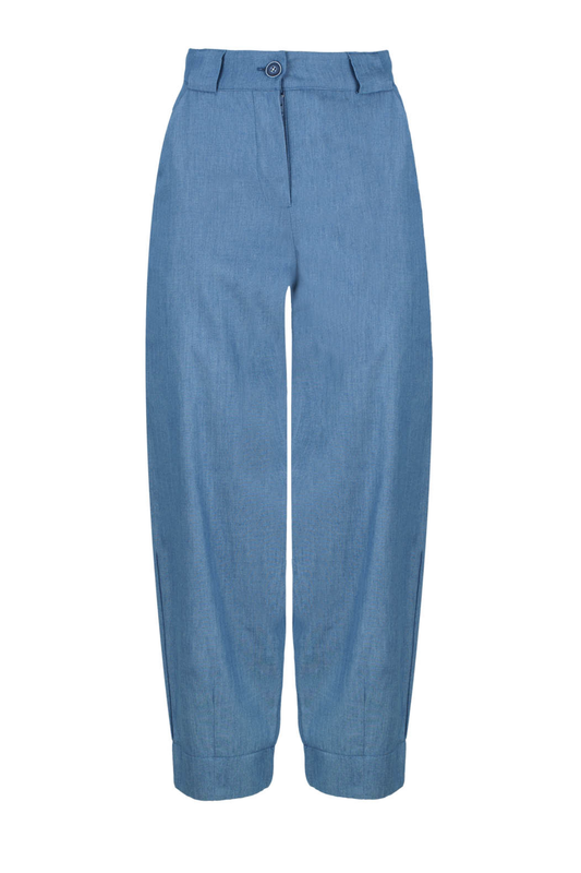 Conquista Παντελόνι Cropped Casual Με Τσέπες Μονόχρωμο Denim C220-321-18