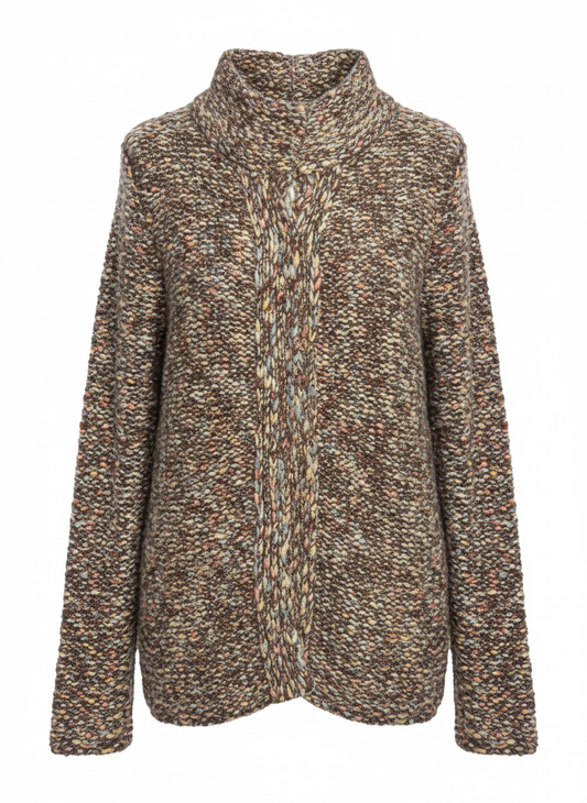 Textured Wool-Blend Cardigan