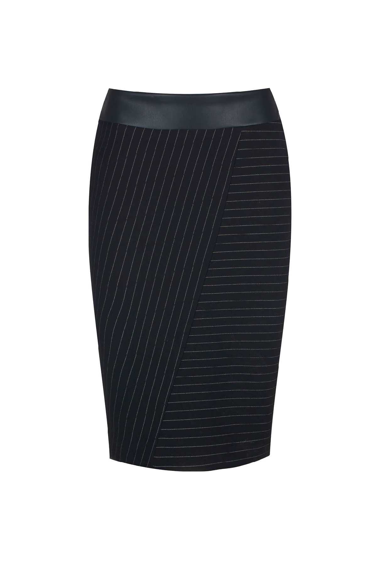Striped Punto di Roma Midi Skirt