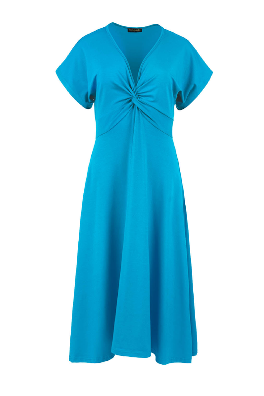 Turquoise Knot Detail Midi Dress