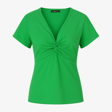 Load image into Gallery viewer, Twist Front Green Jersey Top – Conquista