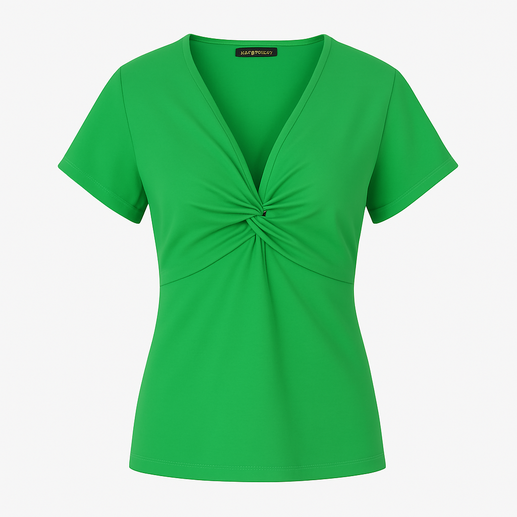 Twist Front Green Jersey Top – Conquista
