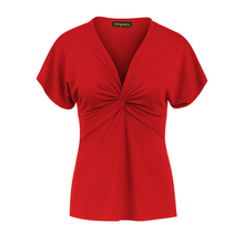 Load image into Gallery viewer, Twist Front Red Jersey Top – Conquista