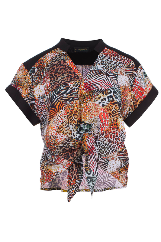 Tie Detail Print Top
