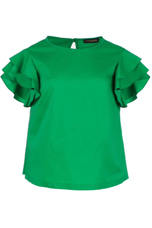 Green Frill Detail Top