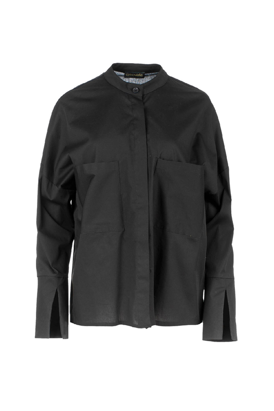 Black Pocket Detail Shirt