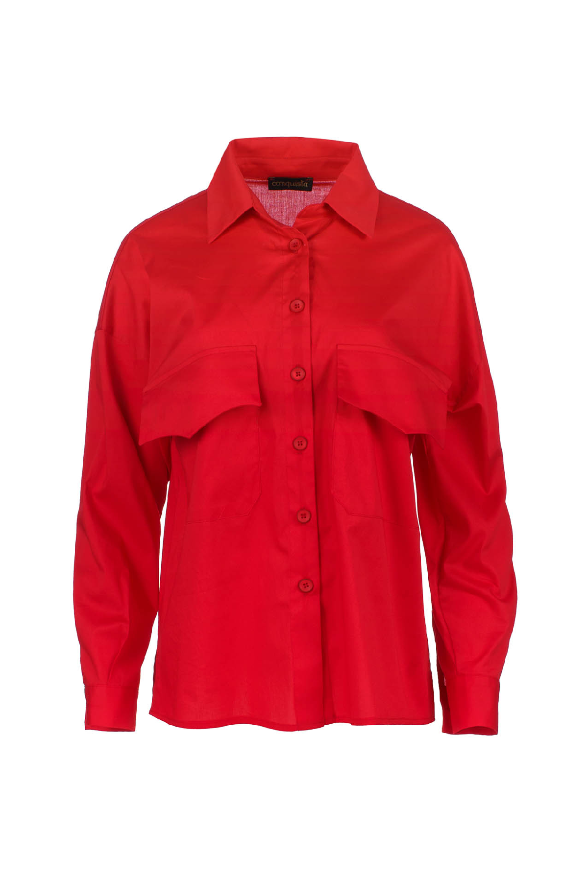 Red Poplin Style Shirt