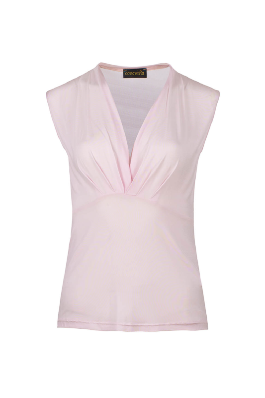 Rose Semi Sheer Tie Detail Top