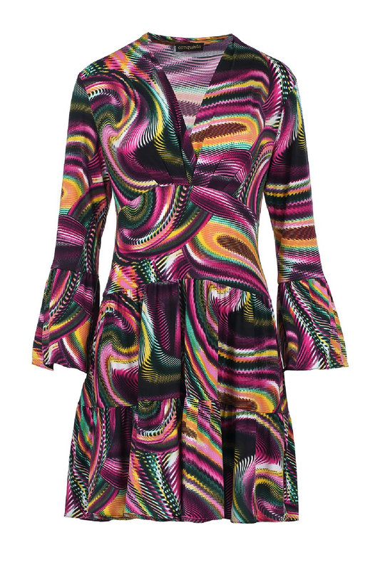 Print Mulberry Jersey Tiered Dress