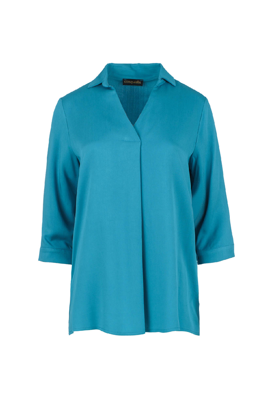 Turquoise V Neck Top