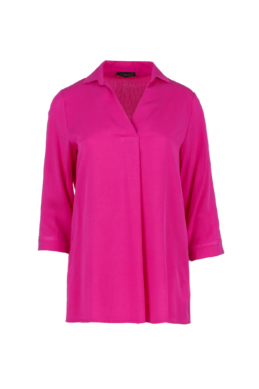 Fuchsia V Neck Top