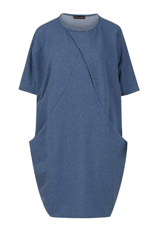 Blue Mélange Batwing Dress