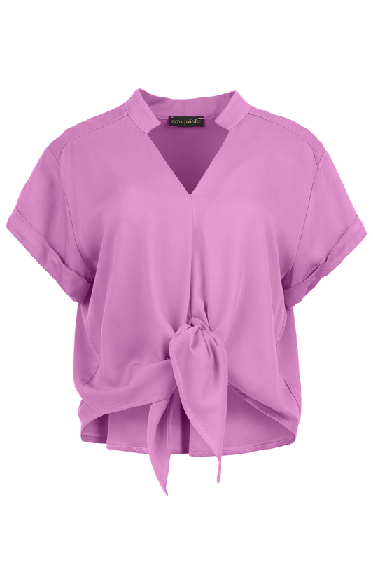 Lavender Dream Viscose Tie-Front Blouse