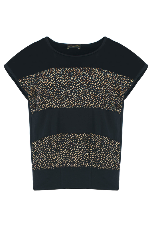 Contemporary Contrast Jersey & Poplin Top