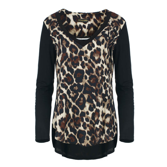 Chic Animal Print Top with Tencel Jersey Back