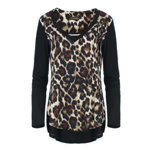 Chic Animal Print Top with Tencel Jersey Back