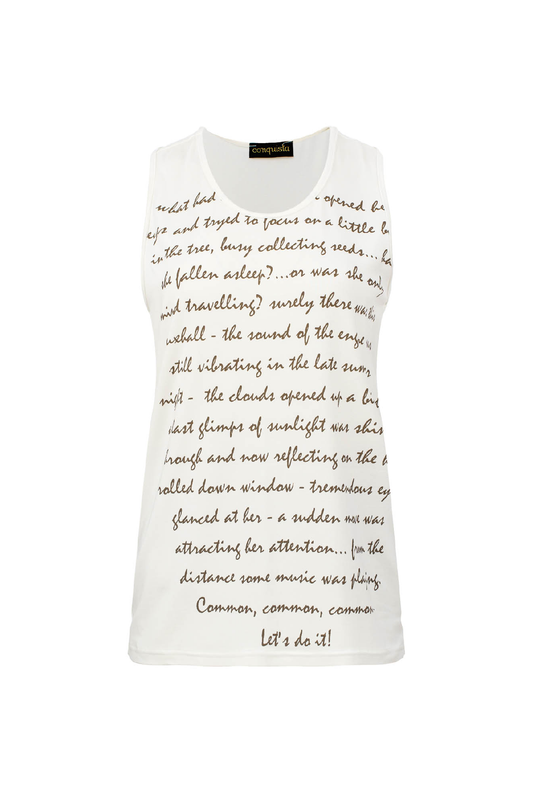 Literary Script Sleeveless Tank Top
