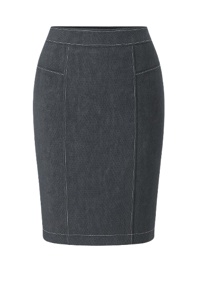 Stitch Detail Straight Casual Skirt