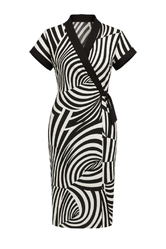 Zebra Print Crossover Dress