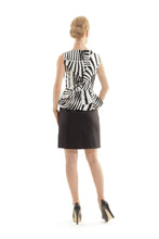 Load image into Gallery viewer, Zebra Print Peplum Dress