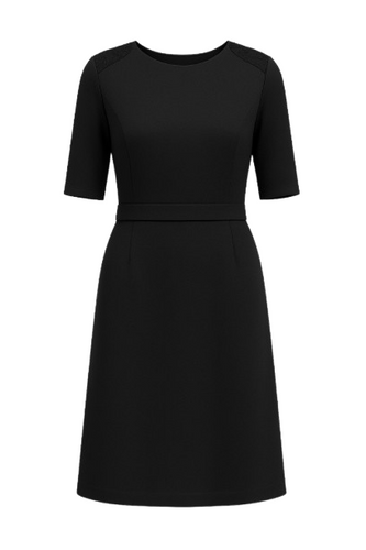 A Line Elbow Sleeve Dress with Burn Out Detail