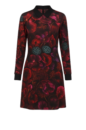Bold Floral Print A Line Dress