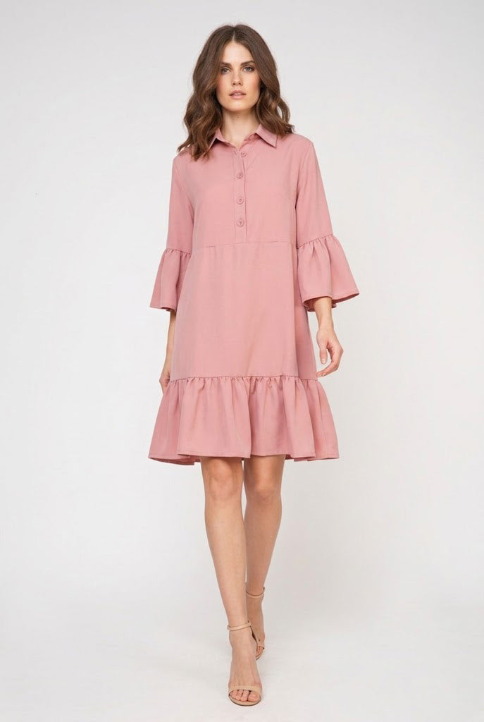 Blush Pink Tencel Shirt Dress