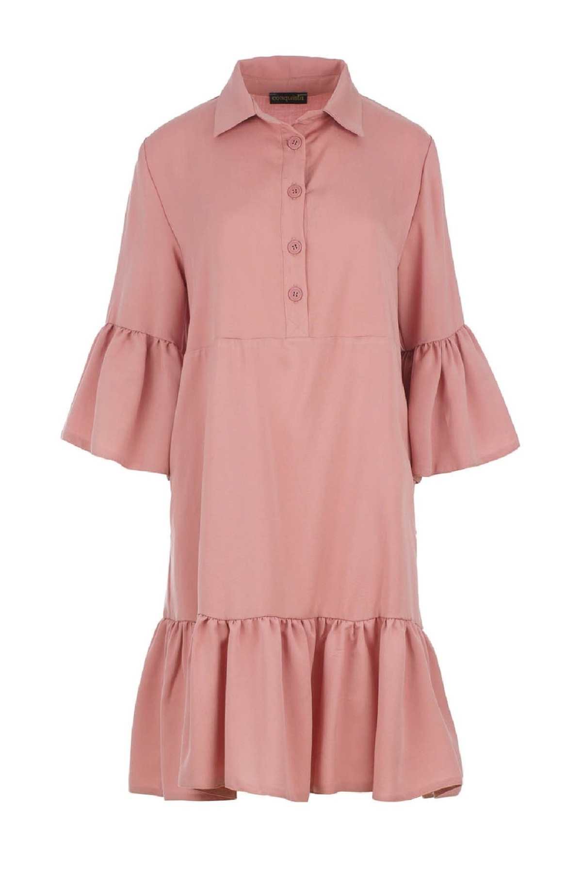 Blush Pink Tencel Shirt Dress