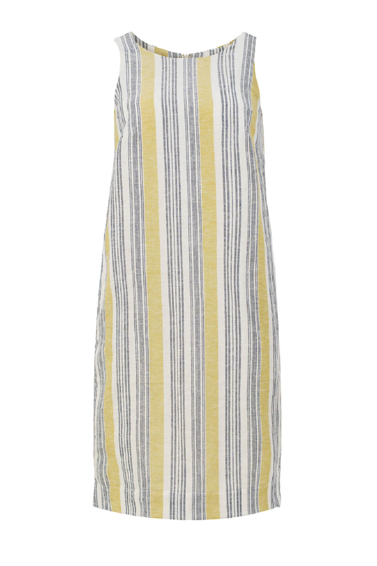 Sunshine Stripes Cotton-Linen Dress