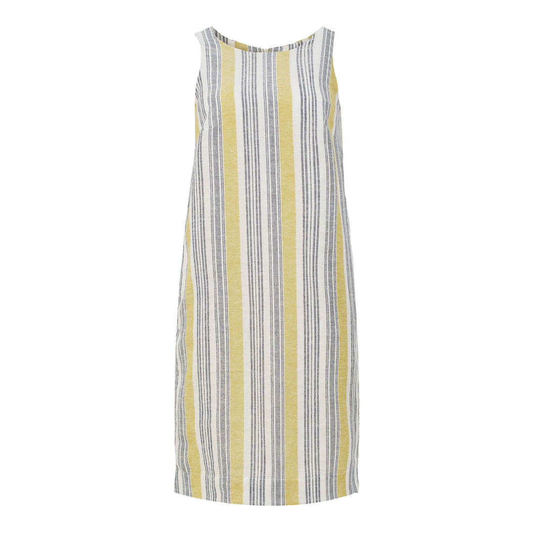 Sunshine Stripes Cotton-Linen Dress