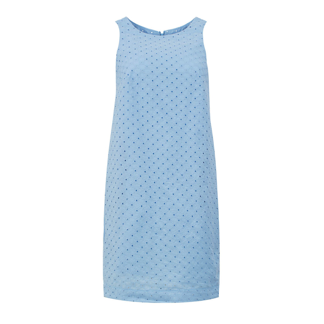 Sky Blue Embroidered Cotton Dress