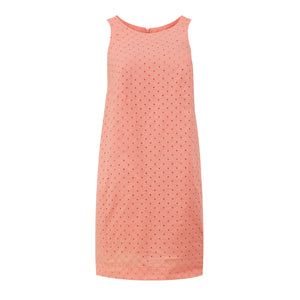 Coral Charm Embroidered Cotton Dress