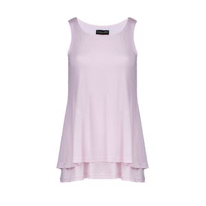 Soft Pink Layered A-Line Tunic Top with Back Slit