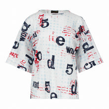 Load image into Gallery viewer, Oversized Cotton Ripstop Printed T-Shirt with Elbow-Length Sleeves