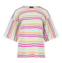 Load image into Gallery viewer, Striped Oversized Cotton Ripstop Top with Elbow-Length Sleeves