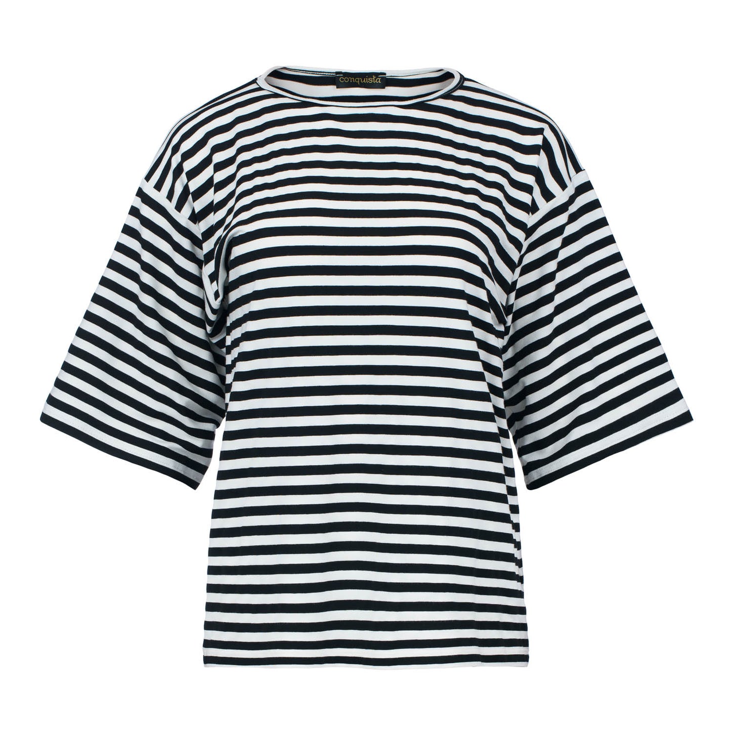 Black & White Wide Stripe Oversized Viscose-Elastane Top