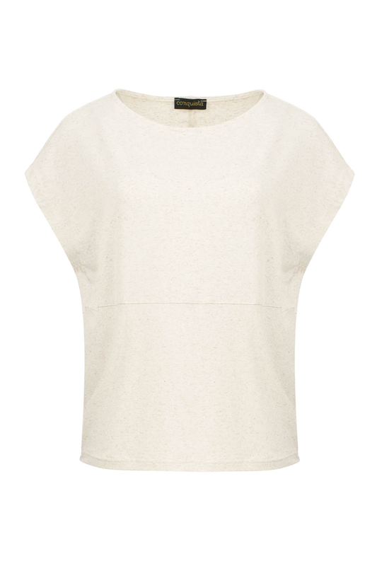 Sleek Natural Linen Blend Oversized Top