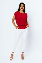 Load image into Gallery viewer, Striped Shiny Jersey Egg-Shaped Top – Soft Rayon Blend