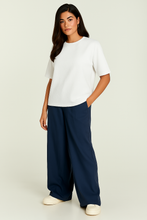 Load image into Gallery viewer, Textured Cotton-Blend Oversized T-Shirt with Modern Elegance