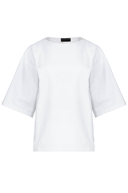 Textured Cotton-Blend Oversized T-Shirt with Modern Elegance