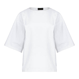 Textured Cotton-Blend Oversized T-Shirt with Modern Elegance