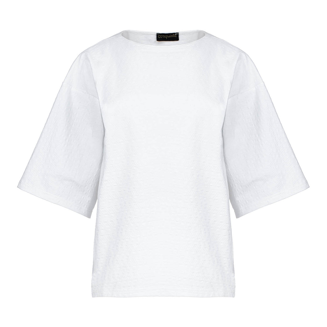 Textured Cotton-Blend Oversized T-Shirt with Modern Elegance
