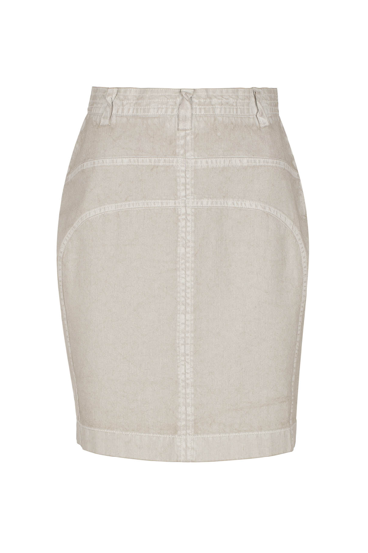 Conquista Φούστα Pencil Μίντι Casual Με Τσέπες Μονόχρωμη Washed Μπεζ C241-061-42