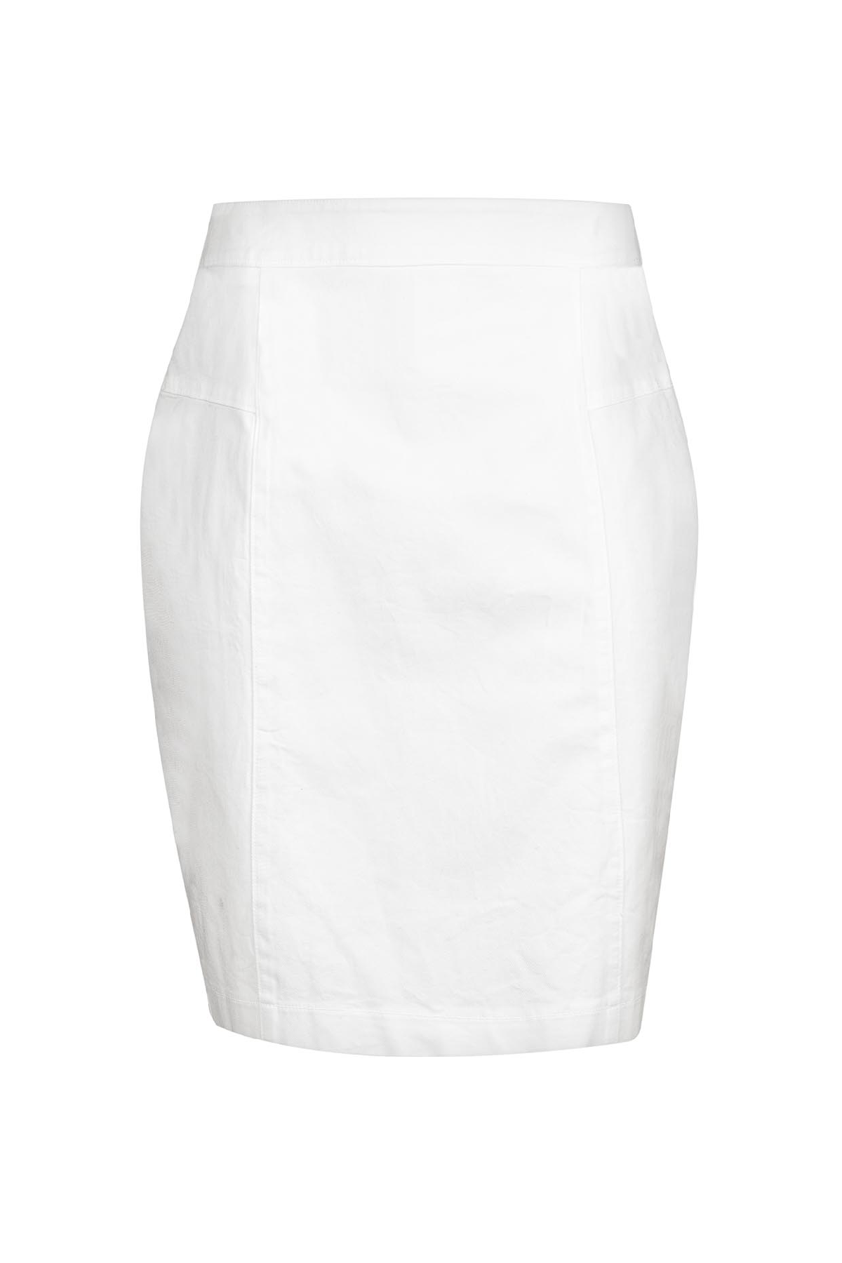 Conquista Φούστα Mini Casual Ίσια Γραμμή Μονόχρωμη Βαμβάκι Ελαστάνη Λευκή C241-094-01
