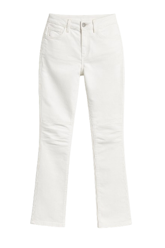 Conquista Παντελόνι Casual Longline Ίσια Γραμμή Μονόχρωμο Λευκό C241-098-01